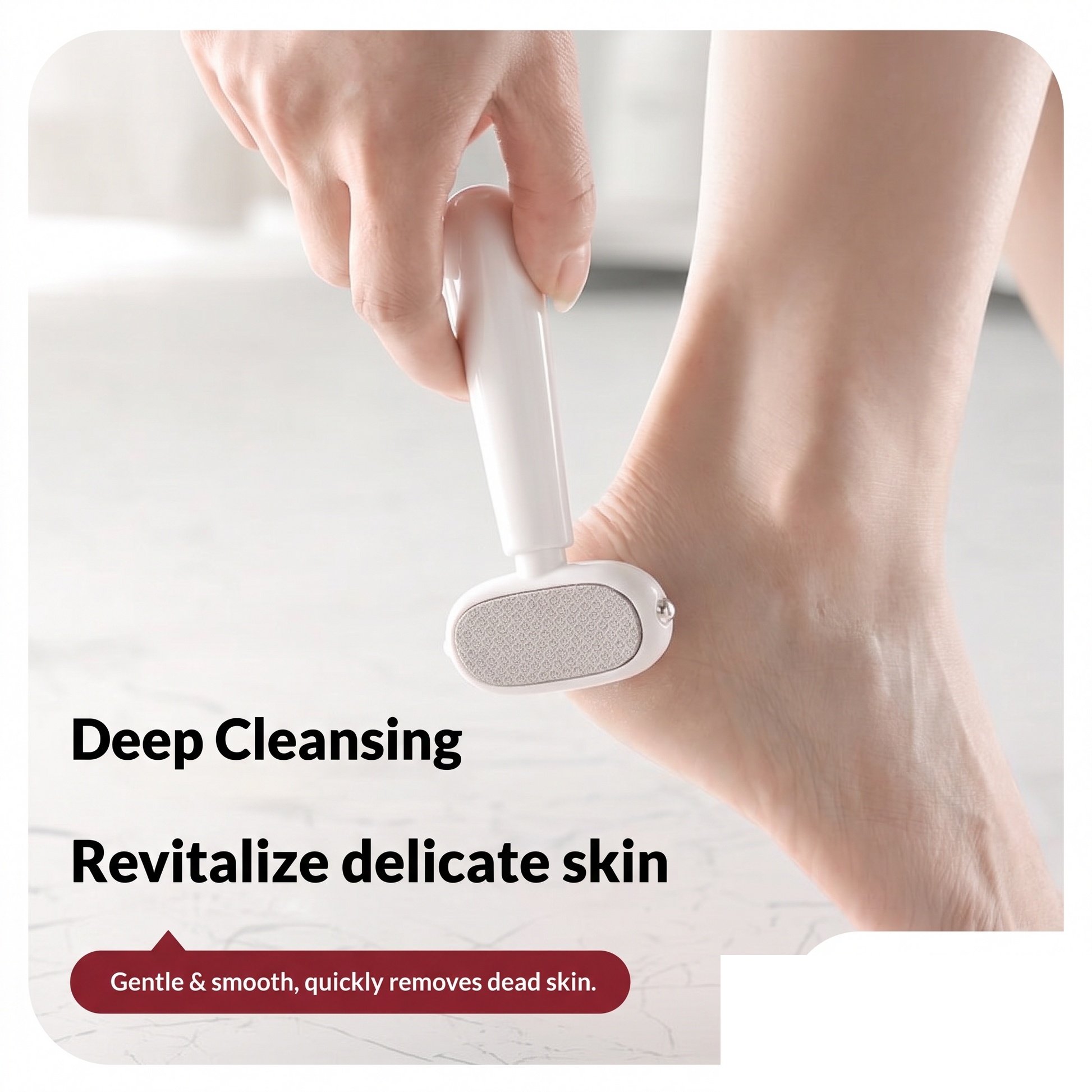 Gentle heel cleansing demonstration